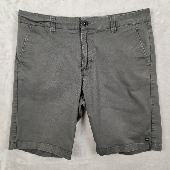 O'Neill Standard Fit Chino Flat Front Shorts Gray Mens Size 36 - Picture 1 of 10